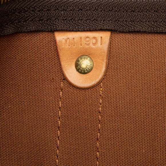 LOUIS VUITTON Brown Monogram Leather Keepall 55 Boston Bag